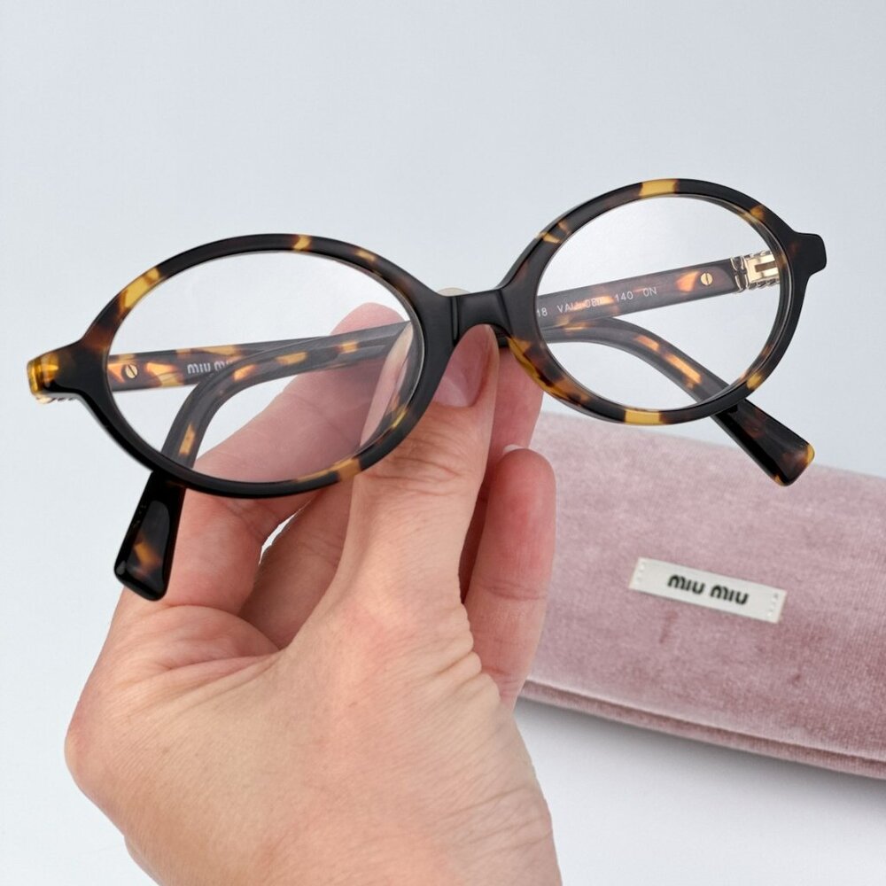Miu Miu MU04ZS VAU08N BRAND NEW Sunglasses Honey Havana Clear Blue Light Unisex